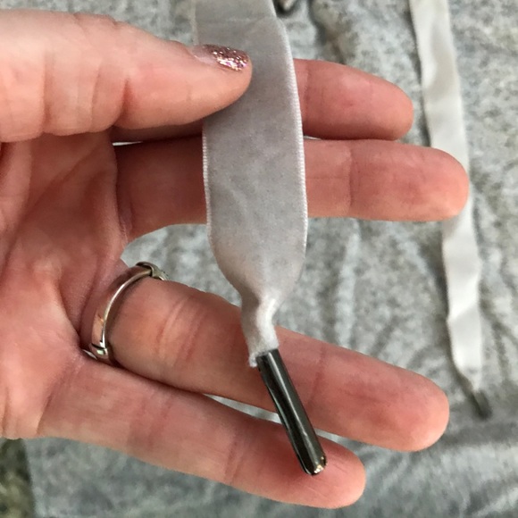 Olive + Oak Grey Ribbon Neck Line Slouchy Sweater - Picture 5 of 5